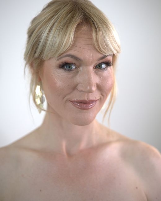 Blonde updo, quiet and elegant — bridal makeup by Anja Zander, Amsterdam